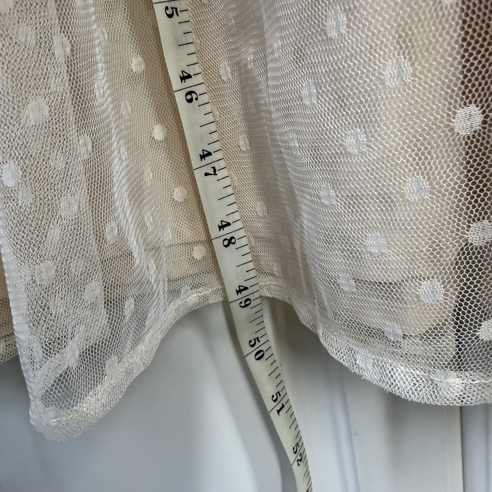 Lulu's Yours Evermore Cream Swiss Dot Ruffled Midi Dress XS - Picture 16 of 16